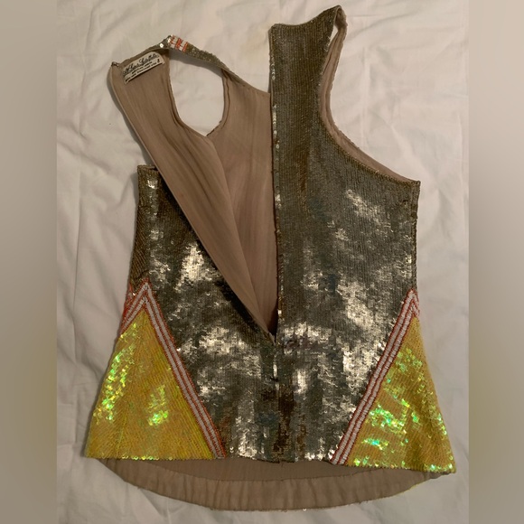 All Saints Sequin Jada Geometric Sequins Top - Picture 3 of 10